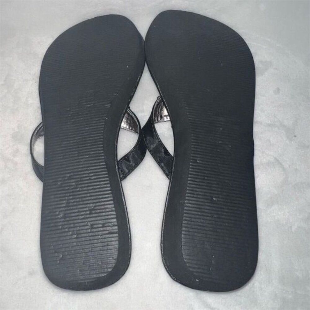 Simply Vera Vera Wang Women's Beaded Thong Wedge Sandals Black Size 7-8 - Picture 7 of 7